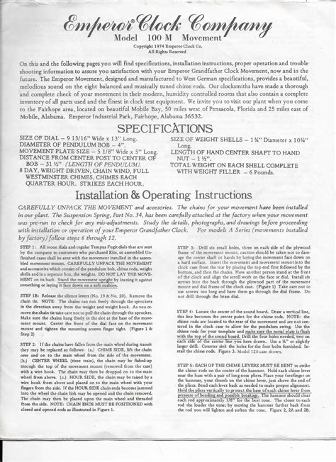 Emperor clock manual.  Emperor: Directed by Mark Amin.  Database contains 1 Emperor Clo...