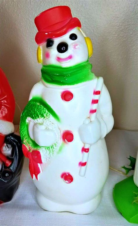 1970 Empire Blow Mold NOEL Christmas Candles | Light Up Holi
