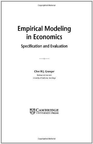 Empirical Modelling In Economics Specification And Evaluation