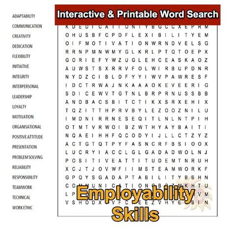 Employability Skills Interactive Word Search from Resources & Courses