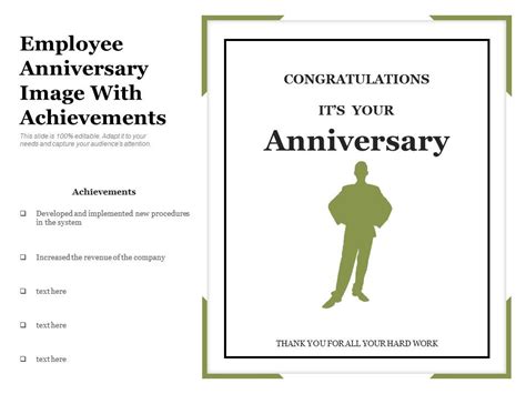 Employee Anniversary Image With Achievements Presentation Graphics Presentation PowerPoint