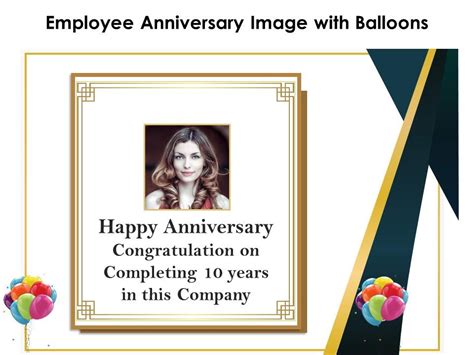 Employee Anniversary Image With Balloons Presentation Graphics Presentation PowerPoint