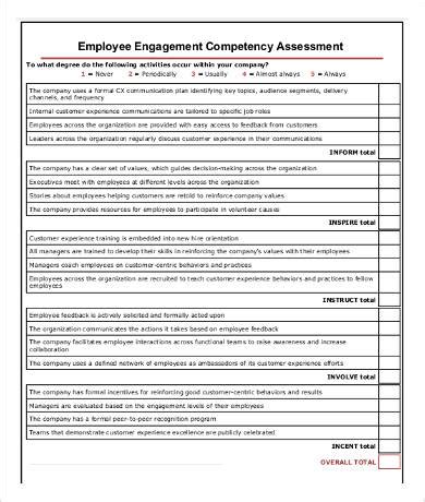 Employee Competency Assessment Example