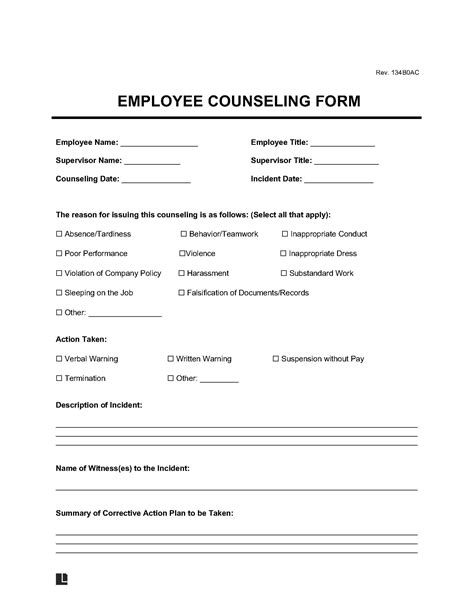 Employee Counseling Form 1