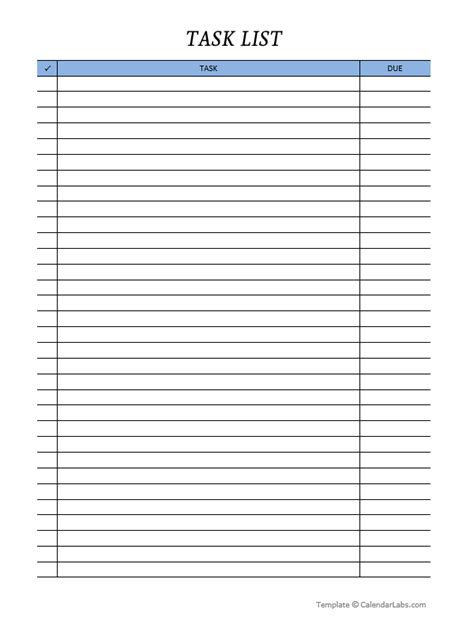 Employee Daily Task Checklist Template