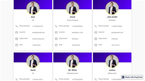 Employee Directory Free Template No Code Platform DrapCode