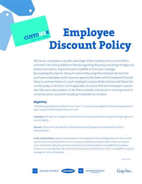 Employee Discount Policy Template