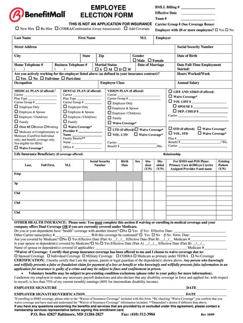 Employee Enrollment Application Fill Out and Sign Printable PDF