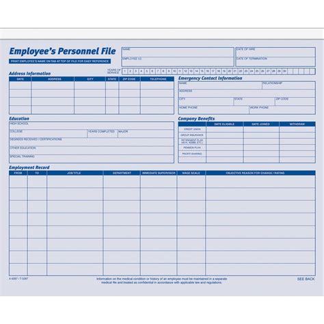 Employee File Folders Template