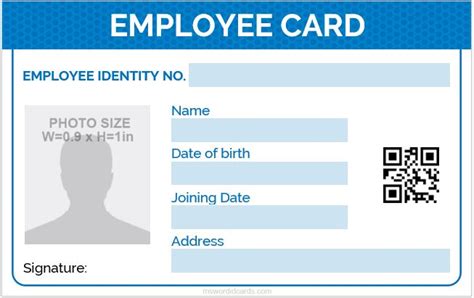 Employee Id Card Format In Excel Free Download 10 Best Employee Id Card Formats For Ms Word
