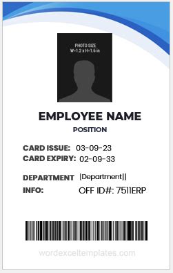 Employee Identification Card Templates Ms Word Word Excel Templates