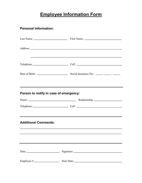 Employee Intake Form