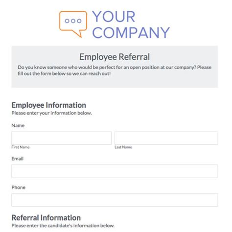 Employee Referral Form Template Let Employees Help Recruit Formstack
