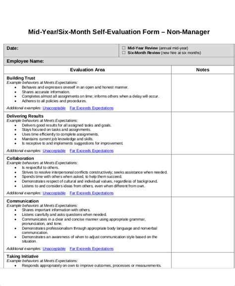 Employee Review Self Assessment Samples And Examples