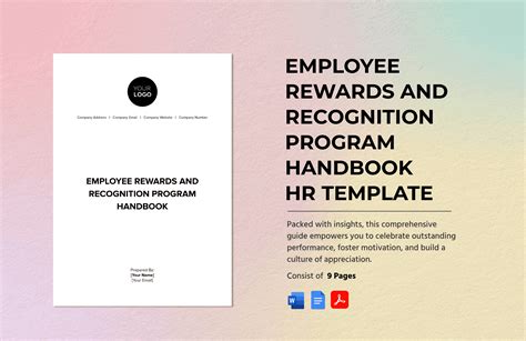 Employee Rewards and Recognition Program Handbook HR Template in Word