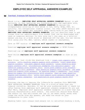 Employee Self Appraisal Form Answers