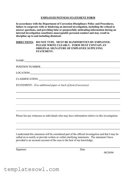 Employee Statement Form Fill Out and Sign Printable PDF Template