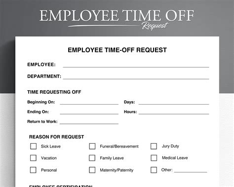 Employee Time Off Request Form,Vacation Request Form,employee time off
