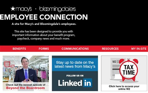 Employee connection my insite. — Macy's Associates Connect with Nature: Employee-Designed Tote Bag ... on macysgreenliving.com, the company's sustainability website. Macy's - Wikipedia 