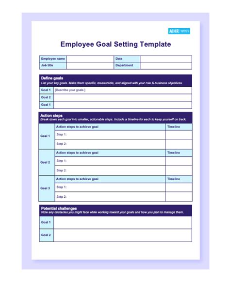 Employee goal setting template word.  Microsoft word employee evaluatio...
