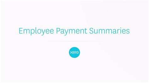 Employee payment summaries in Xero (Australia)