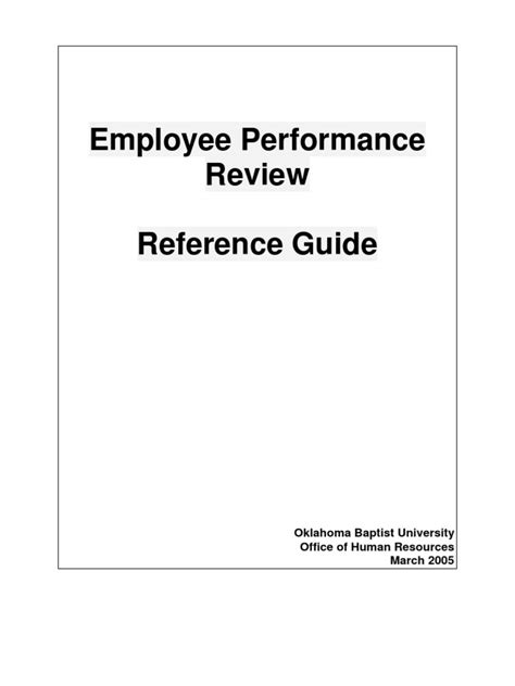 Employee performance review guide oklahoma baptist university. - Maytag neptune electric dryer repair manual.