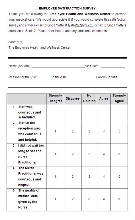 Employee satisfaction survey template in Word and Pdf formats page 2 of 3