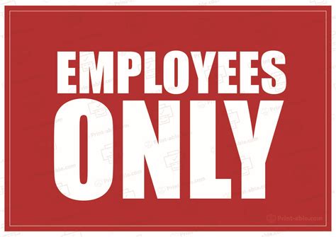 Employees Only Sign Printable Customize and Print