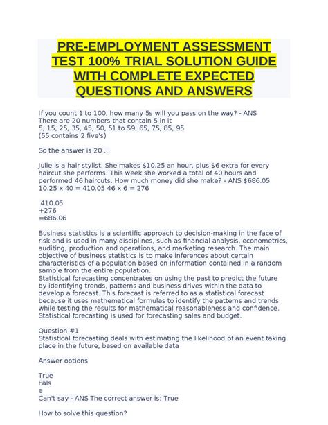 Employment Assessment To Answer How For Questions