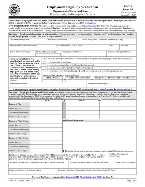 Employment Eligibility Verification Form 2016 Employment Form