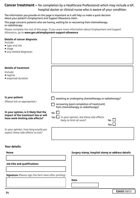 Employment and Support Allowance a guide to filling in the ESA50 form