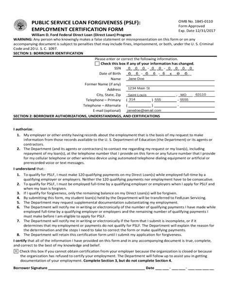 Employment certification form fedloan. PUBLIC SERVICE LOAN FORGIVENESS (PSLF): OMB No. 1845-0110 Form Approved EMPLOYMENT CERTIFICATION FORM Exp. Date 5/31/2020 PSLF ECF PUBLIC SERVICE LOAN FORGIVENESS (PSLF): OMB No. 1845-0110 Form Approved EMPLOYMENT CERTIFICATION FORM Exp. Date 5/31/2020 