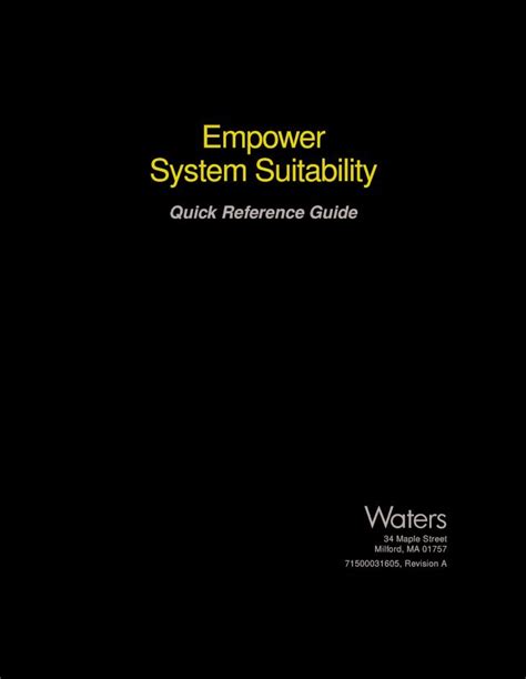 Empower system suitability quick reference guide. - Handbuch für das labor für eingebettete systeme embedded systems lab manual ucf.