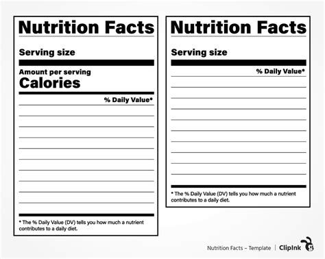 Empty Nutrition Label Template