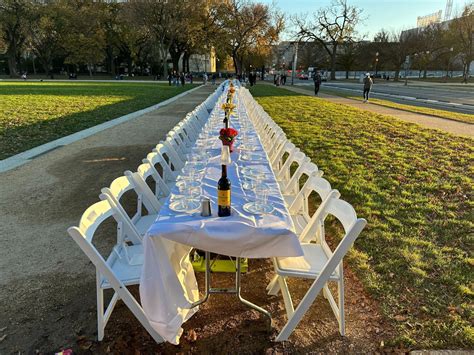 Empty Shabbat table on National Mall showcases human toll of Middle East conflict