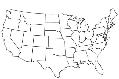 Empty Us Map Printable