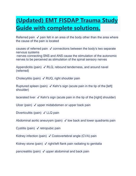 Emt Trauma Study Guide