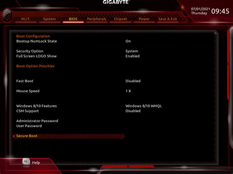 Enable Secure Boot Chillblast