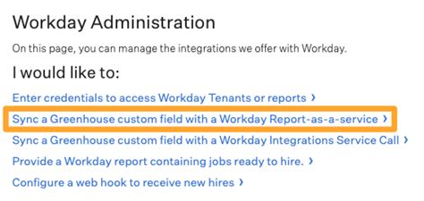 Enable a custom options sync with Workday®️ RaaS