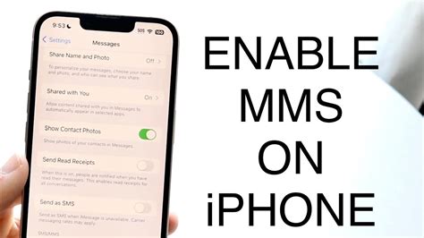 Enable mms on iphone. Step-2 Tap On 'Messages': From your iPhone Settings, scroll down and click on the option that says 'Messages'. You can see the icon for the 'Messages' app on your iPhone in the picture below. Step-3 Turn the 'Settings' On: Then, scroll down and go to the SMS/MMS section. From this section, turn on the toggle for the options 'Show subject field ... 