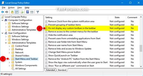 Enable or Disable Toolbars on Taskbar in Windows Tutorials.