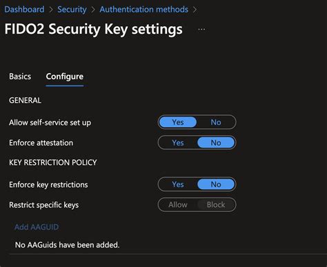 Enable passwordless authentication on Azure AD with FIDO2 key