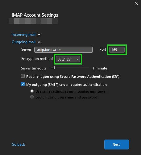 Enabling SSL Encryption in Outlook 2016/2024 - IONOS Help