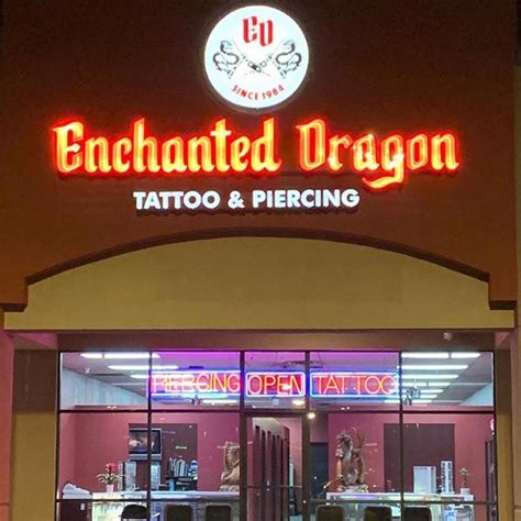 Enchanted Dragon Tattoo Shop | Facebook. Tattoo & Piercing Shop · Unofficial Page. Send message. Hi! Please let us know how we can help. About. See all. …. 