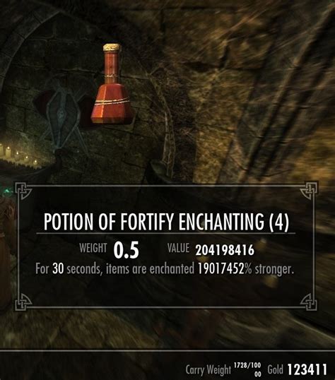 May 7, 2019 · My setup: 100 Enchanting 24 alchemy (2/5) no gameplay changing mods // i have gathered all the necessary ingredients for fortify restoration, and enchanting with my +25% alchemist clothing/jewelry My problem: after stacking Fortified restoration and Alchemy, made the fortify enchant potion, enchanted the armor, after the Enchant potion has ended (30s) my enchantment all goes back to the base ... . 