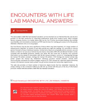 Encounters With Life Lab Manual Answers Pdf