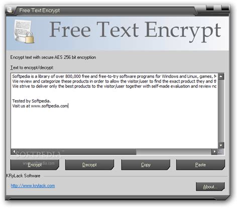 Encrypt text. Is a variable of type nvarchar, char, varchar, binary, varbinary, or nchar that contains data that is to be encrypted with the key. Indicates whether an authenticator will be encrypted together with the cleartext. Must be 1 when using an authenticator. int. Indicates whether an authenticator will be encrypted together with the cleartext. 
