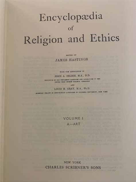 Encyclopaedia of Religion and Ethics: Art