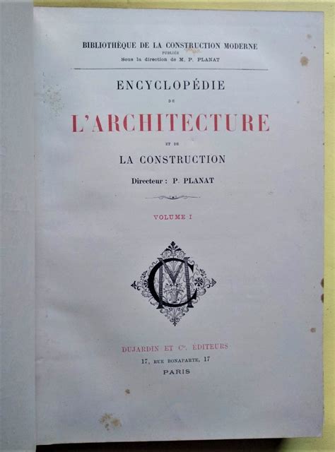 Encyclopédie de l'architecture et de la construction. - Sistema di controllo di gestione robert anthony 12 edition.
