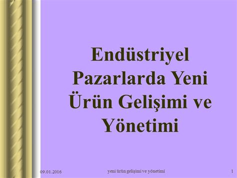 Endüstriyel Pazarlarda Yeni Ürün Gelişimi ve Yönetimi. 